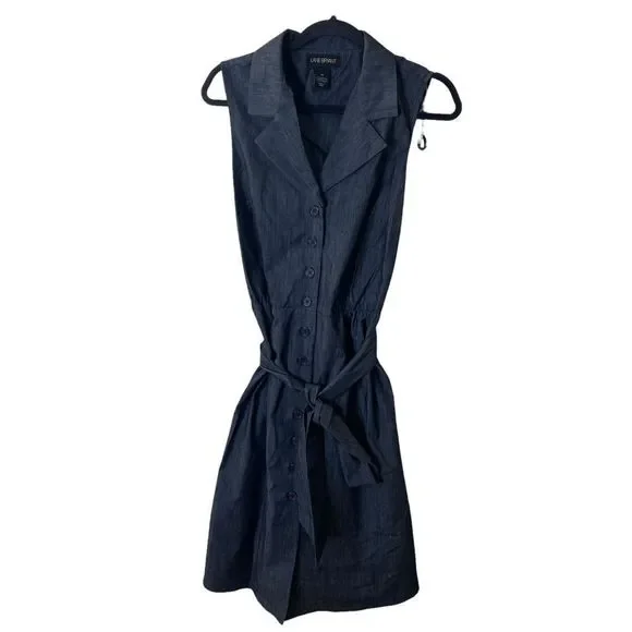 Lane Bryant | Dresses | Lane Bryant Denim Button Front Tie Waist Dress Sz 8  | Poshmark
